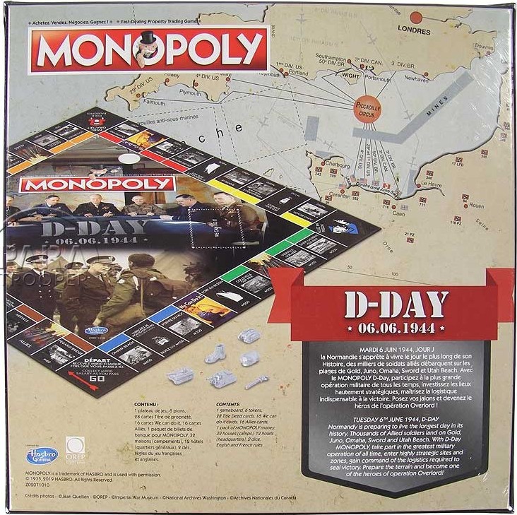 Arrière de la boite du Monopoly D-DAY * 06.06.1944*