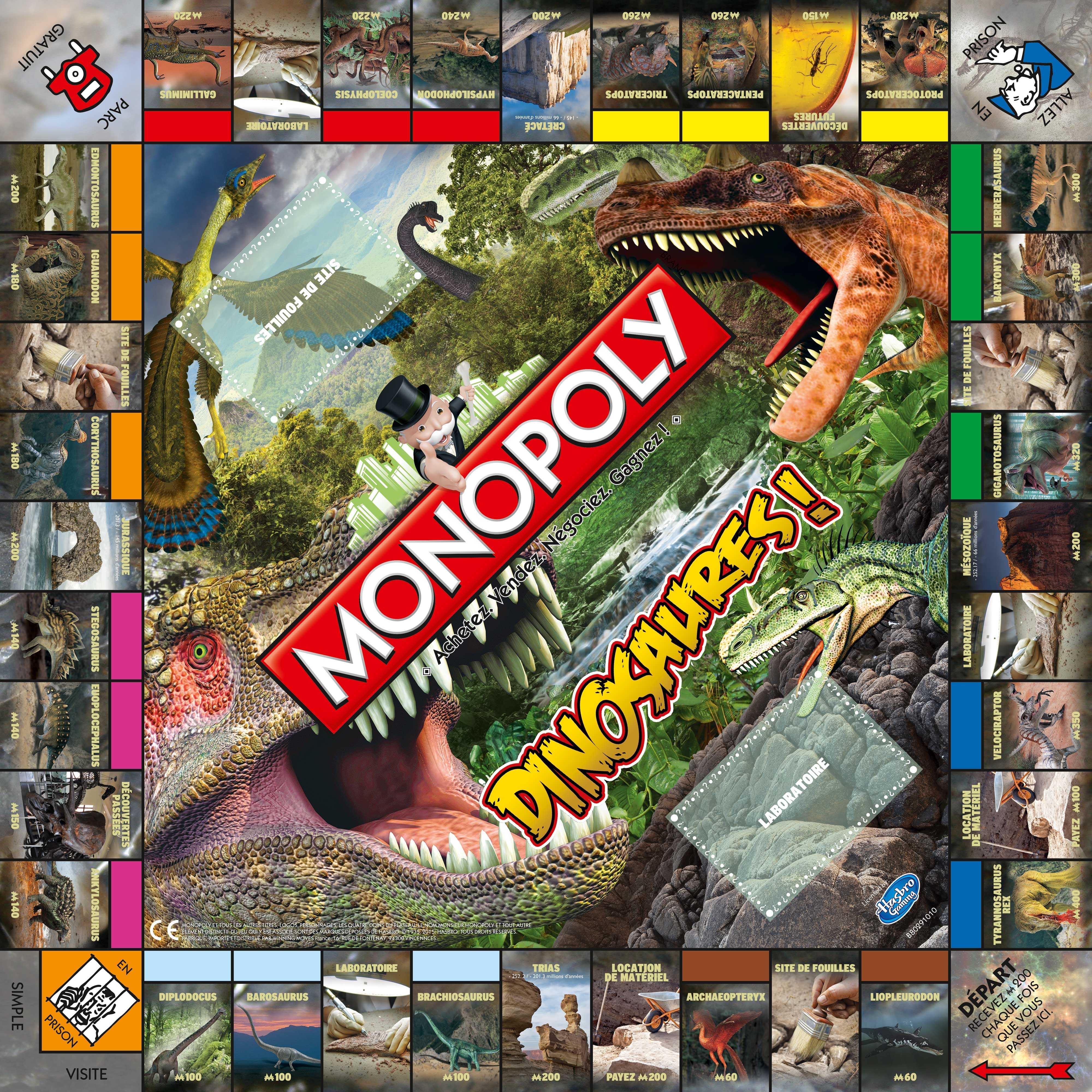 Plateau du Monopoly Dinosaures