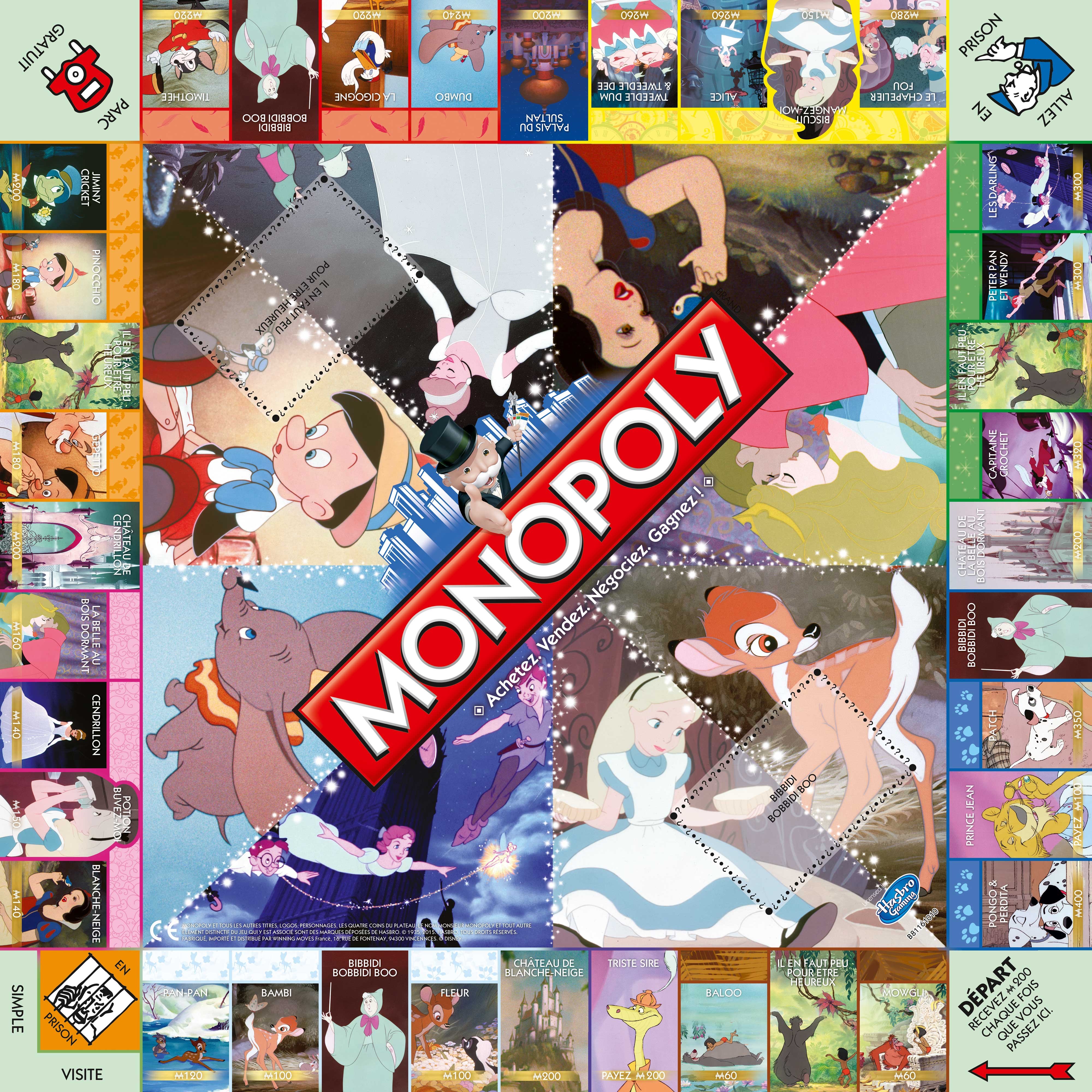 Plateau du Monopoly Disney Classique (version 2015)