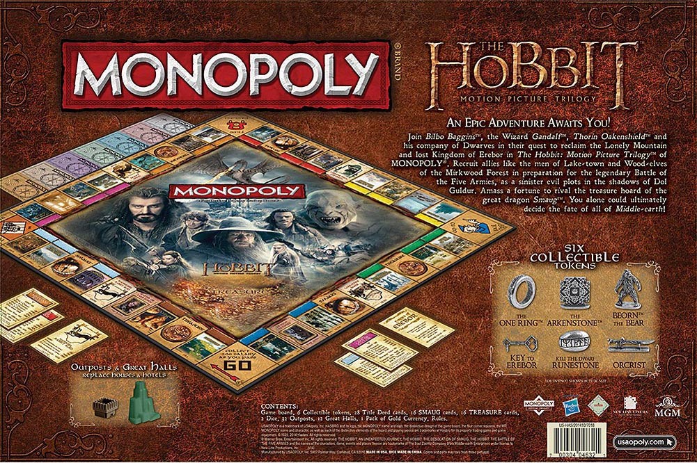 Arrière de la boite du Monopoly Le Hobbit - La trilogie