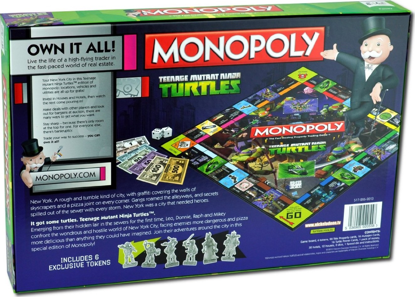 Arrière de la boite du Monopoly Tortues Ninja - Teenage Mutant Ninja Turtles