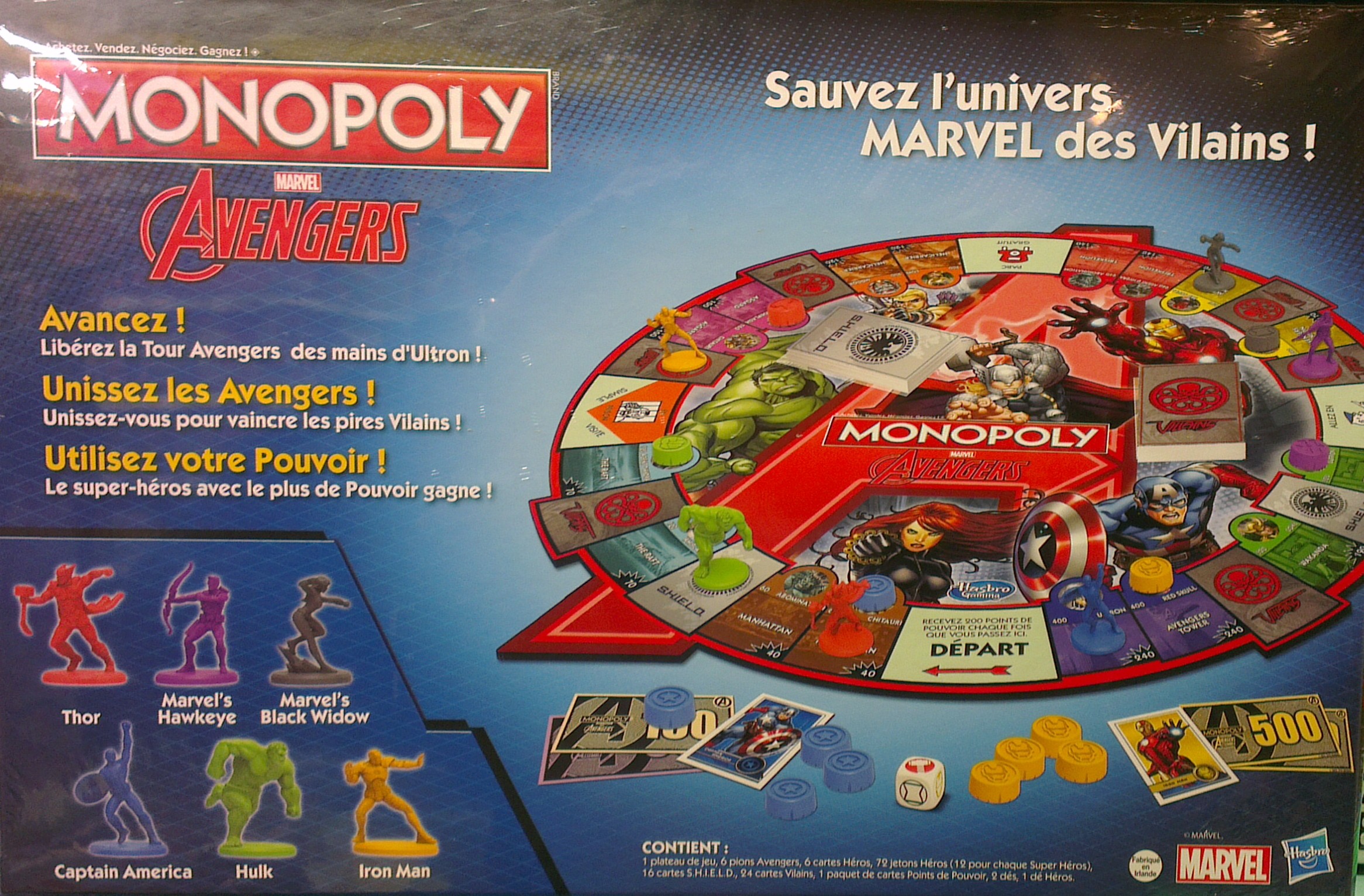 Arrière de la boite du Monopoly Avengers
