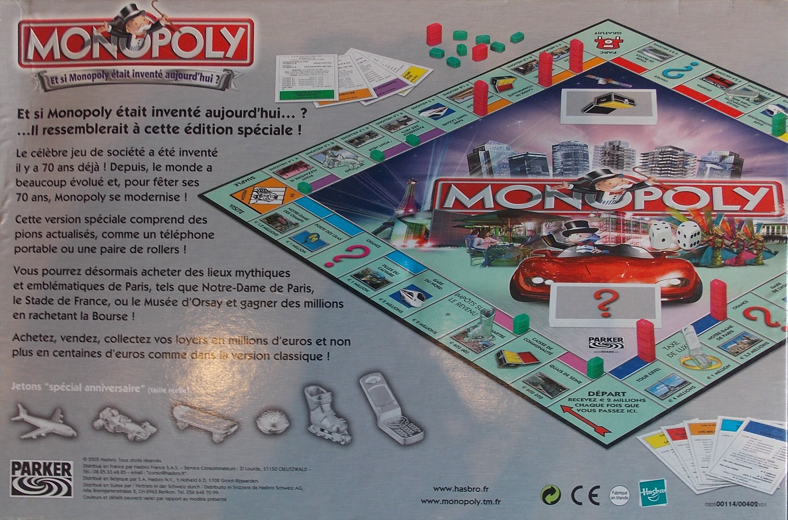 Arrière de la boite du Monopoly Et si le Monopoly était inventé aujourd