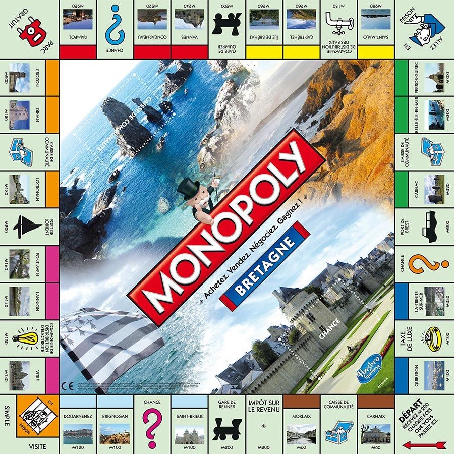 Plateau du Monopoly Bretagne (version 2014)