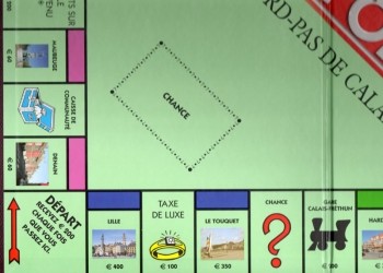 Extrait du plateau de jeu du Monopoly Nord - Pas-de-Calais
