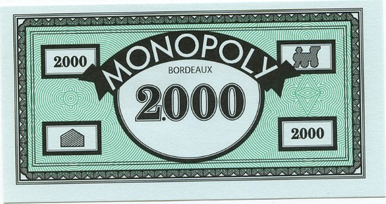 Sac de rangement des maisons et hôtels du Monopoly Bordeaux (version 1)