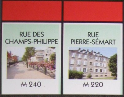 Extrait du plateau de jeu du Monopoly La Garenne-Colombes