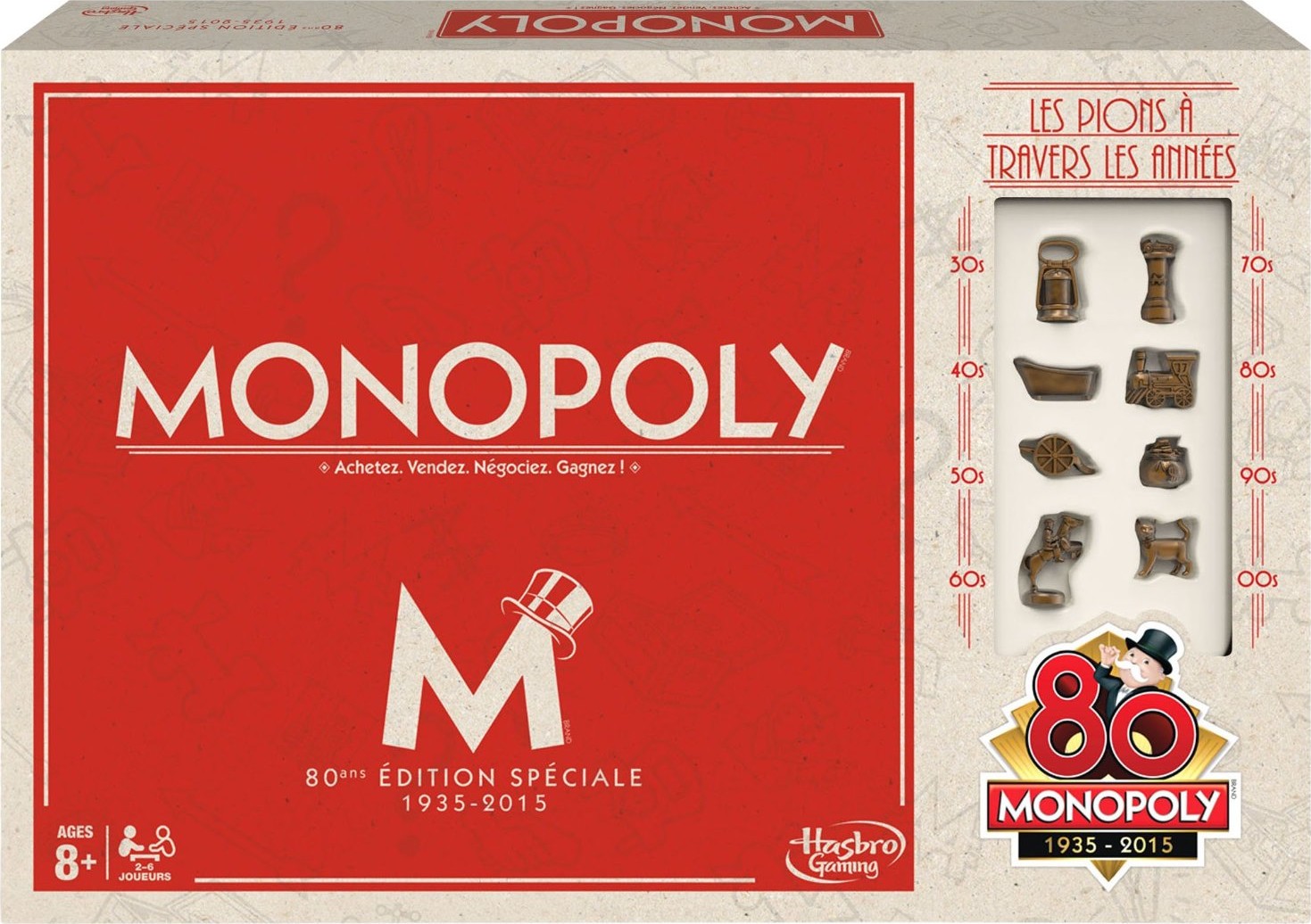 Boite du Monopoly Vintage 80e anniversaire