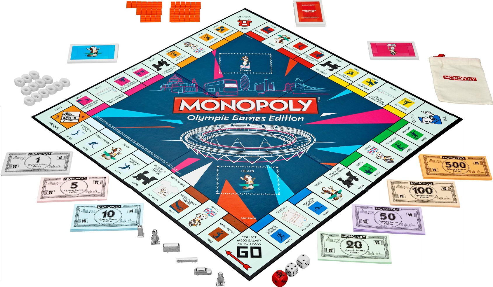 Contenu de la boîte du Monopoly London 2012