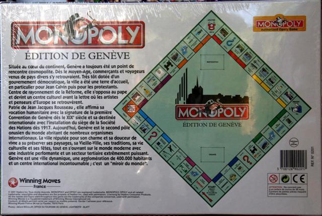 Arrière de la boite du Monopoly Genève (version 1)