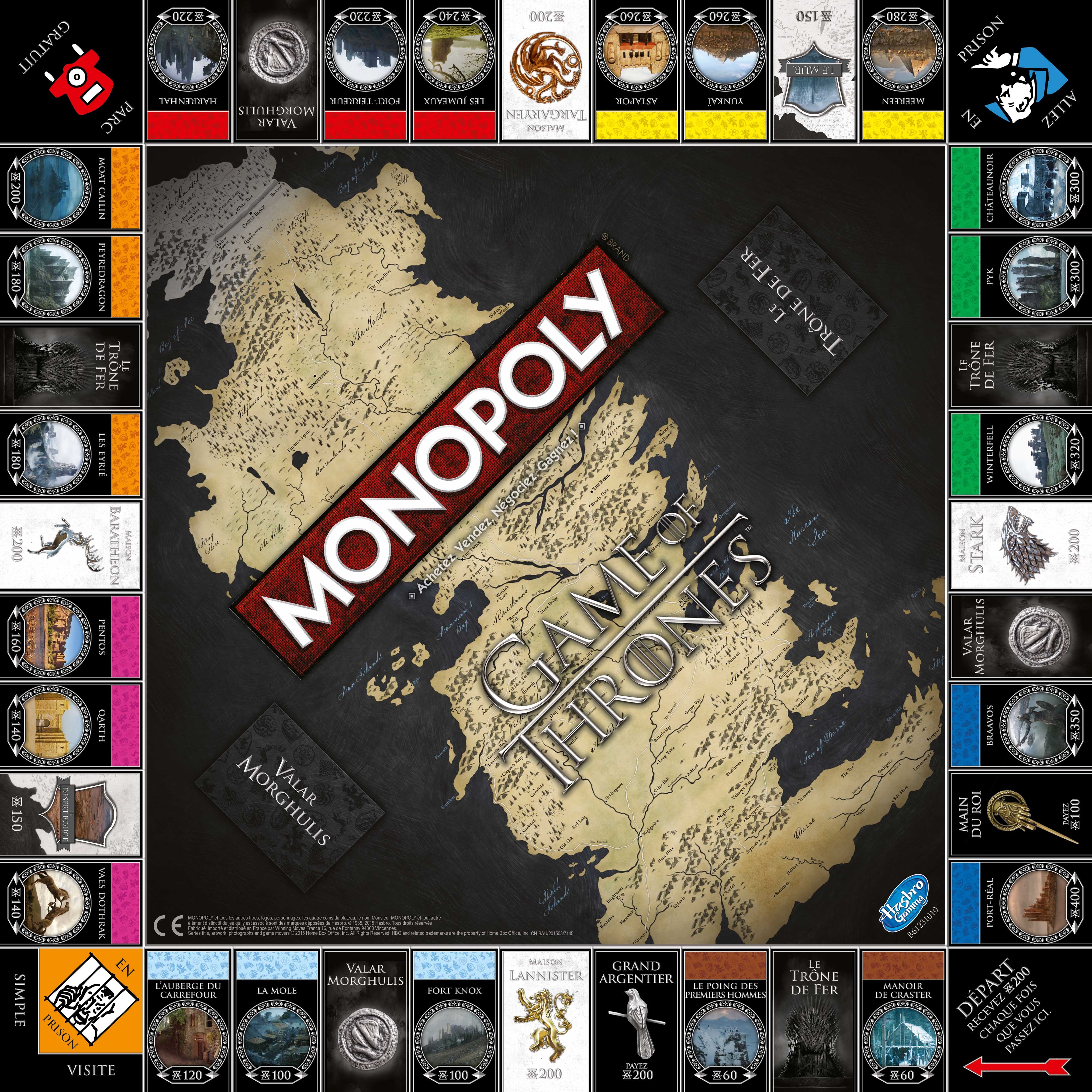 Plateau du Monopoly Game of Thrones