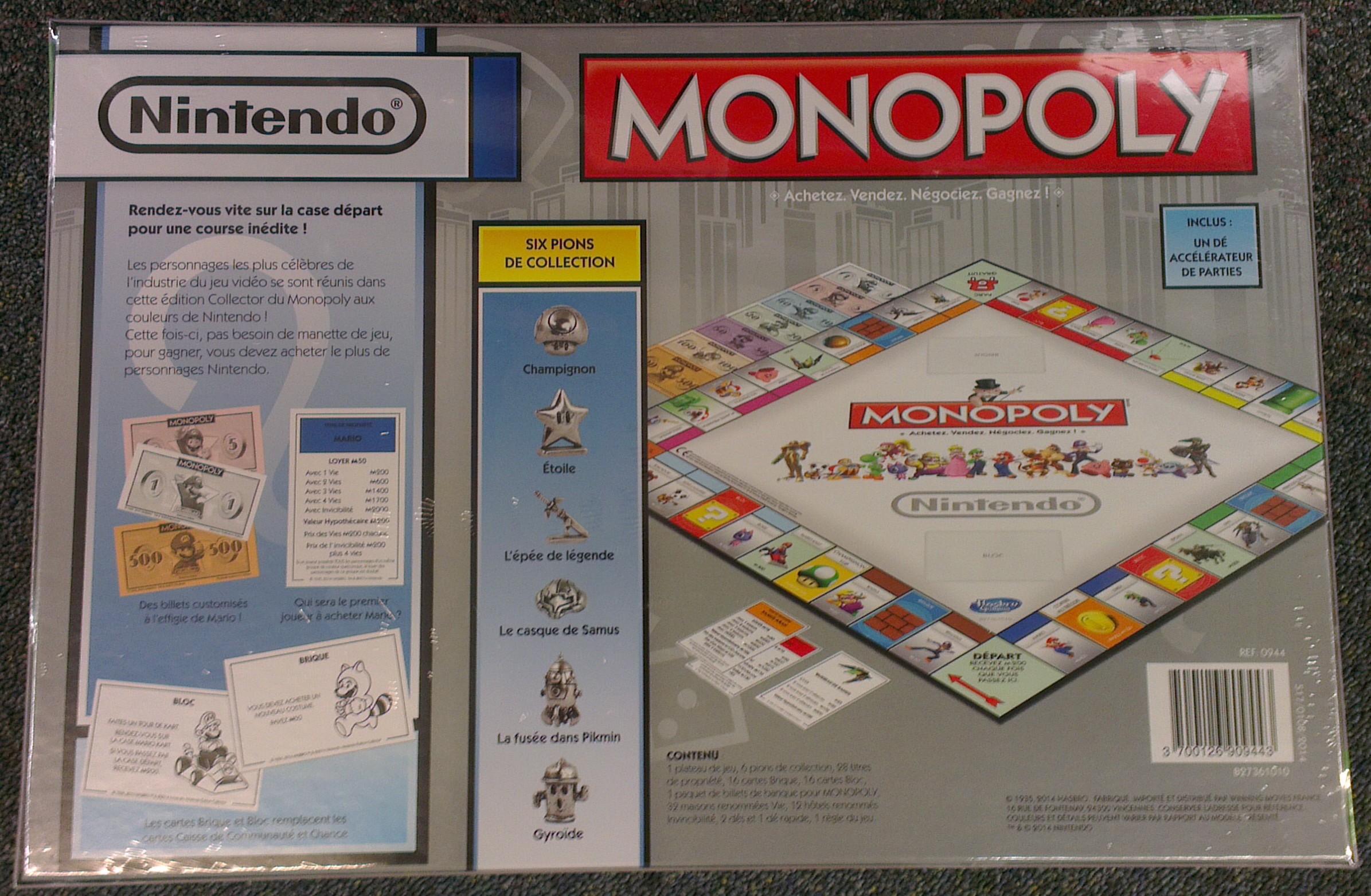 Arrière de la boite du Monopoly Nintendo