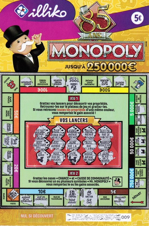 Ticket Monopoly gagnant