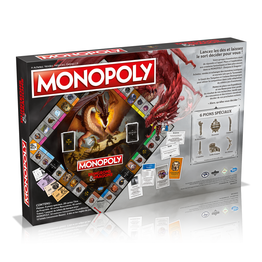 Arrière de la boite du Monopoly Dungeons & Dragons