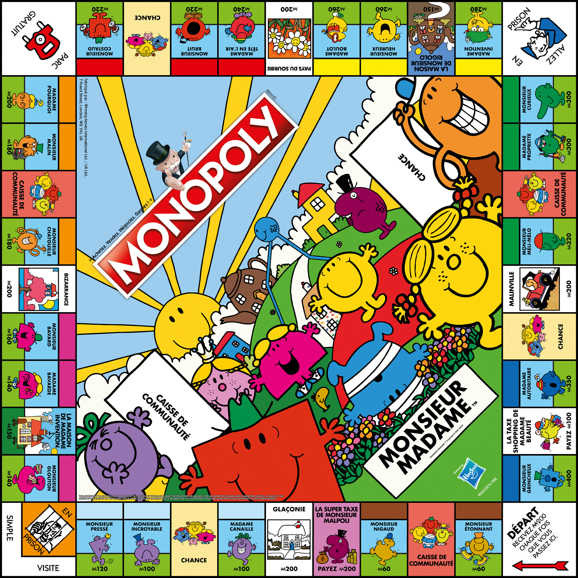 Plateau du Monopoly Monsieur Madame