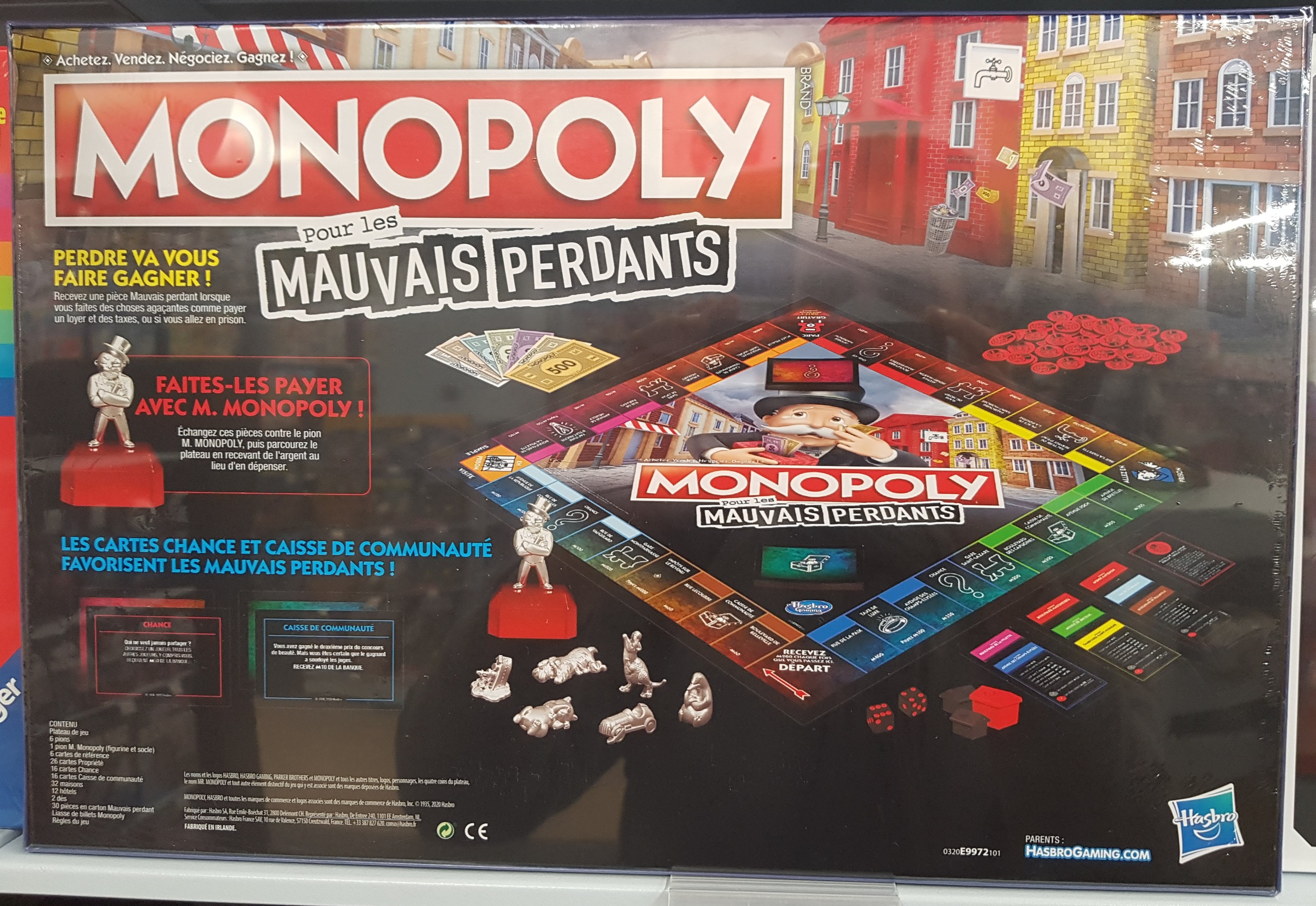 Arrière de la boite du Monopoly Mauvais Perdants