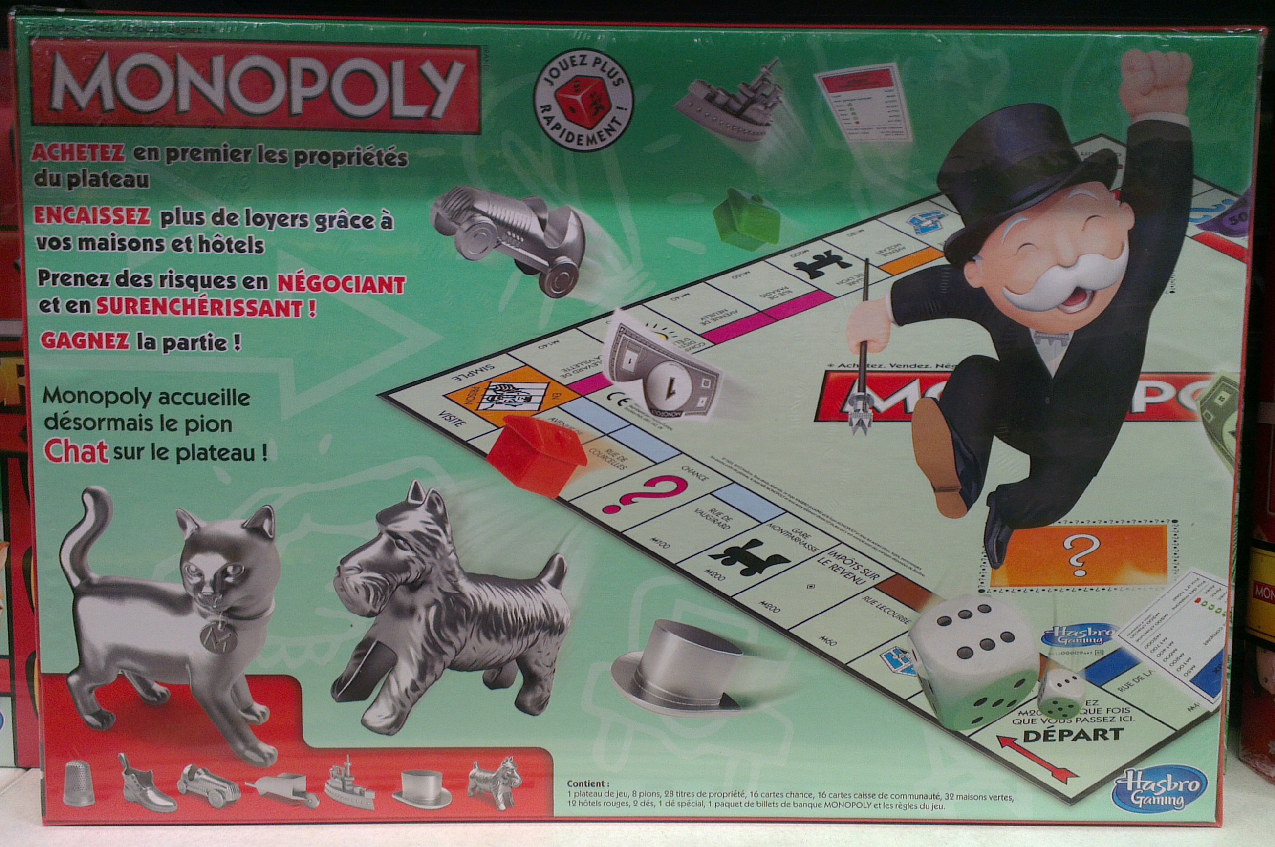 Arrière de la boite du Monopoly Classique - version 2014-2016