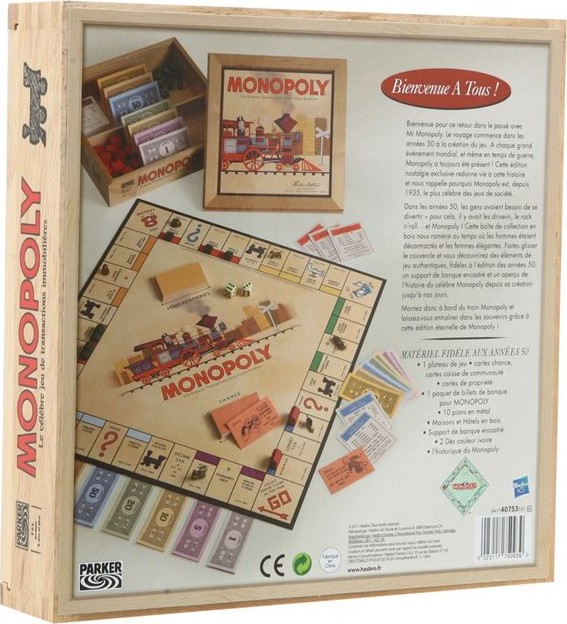 Arrière de la boite du Monopoly Nostalgie