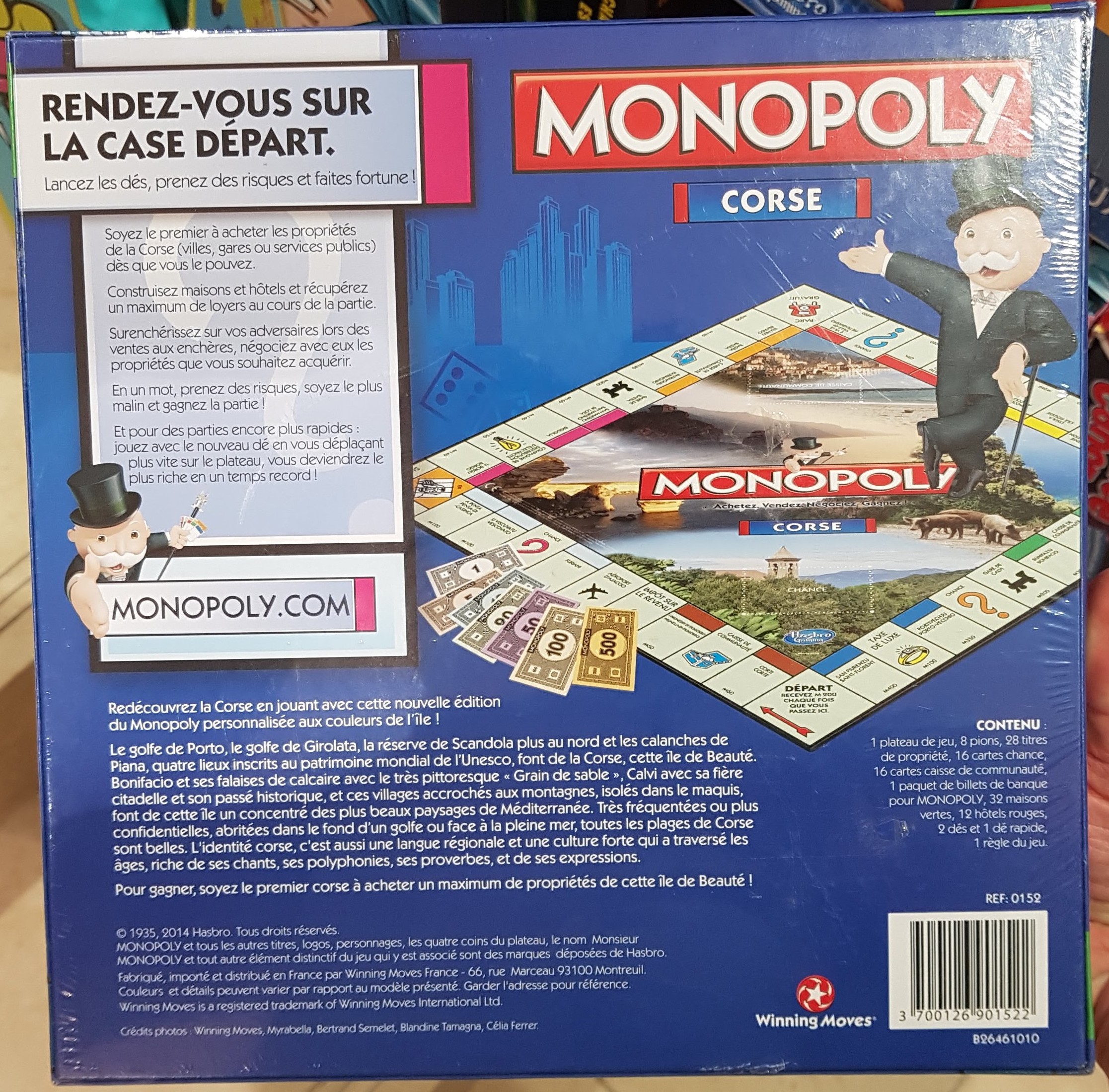 Arrière de la boite du Monopoly Corse (version 2014)