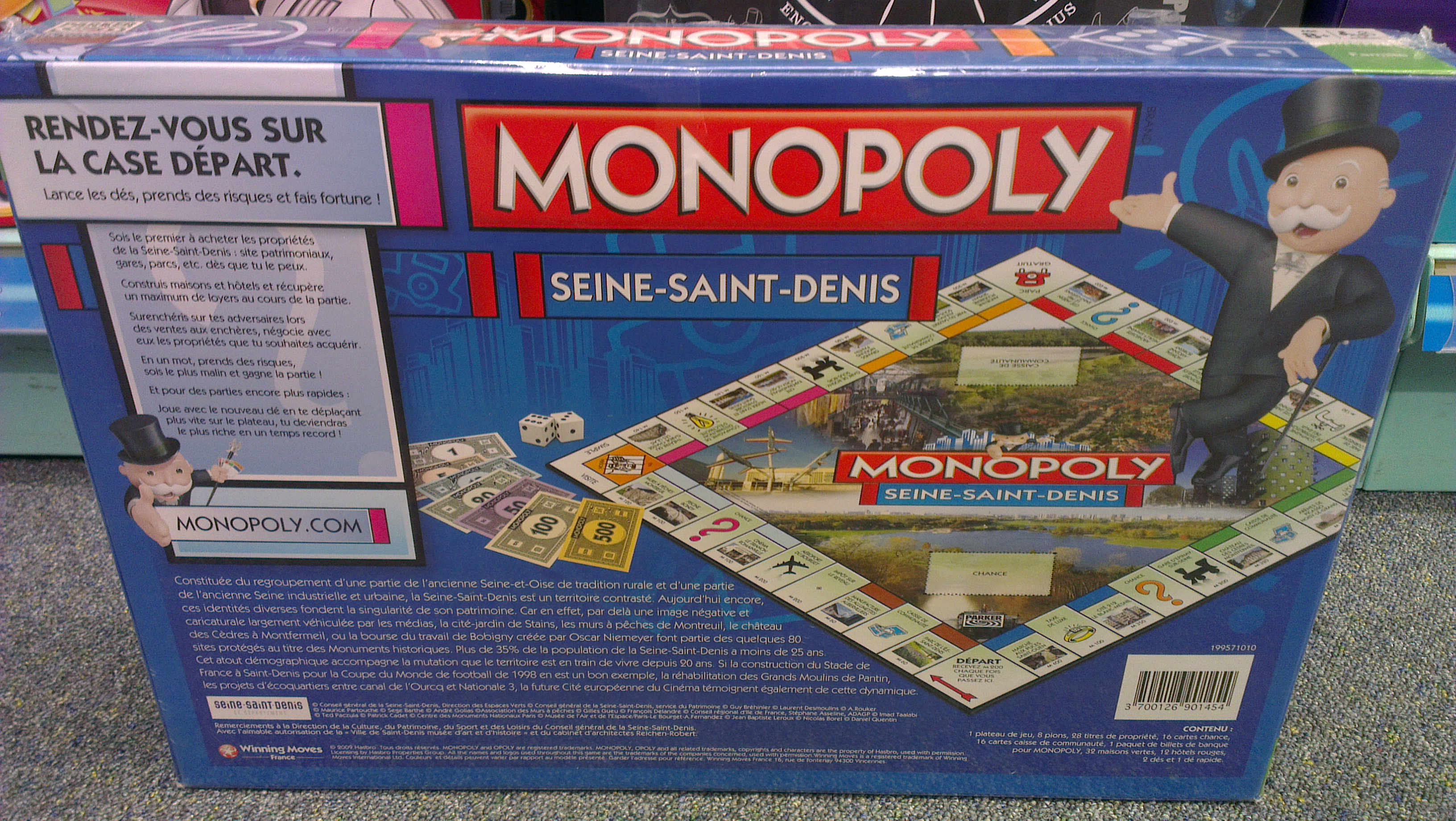 Arrière de la boite du Monopoly Seine-Saint-Denis (93)