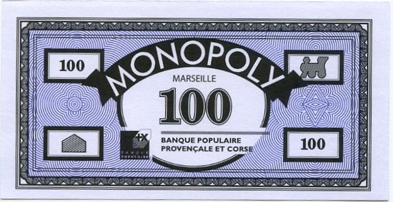 Billets du Monopoly Marseille (version 1)