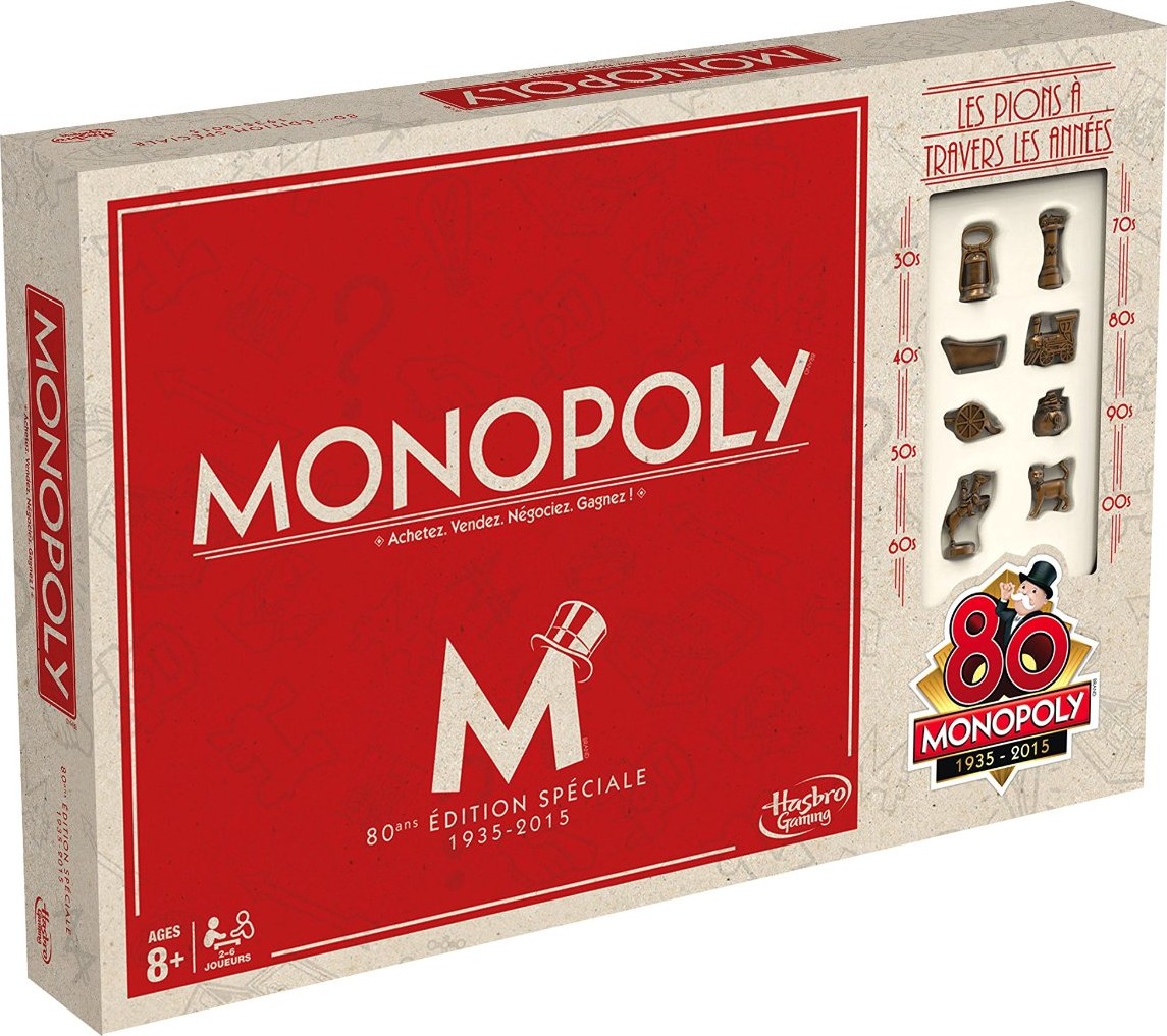 Boîte en 3d du Monopoly Vintage 80e anniversaire