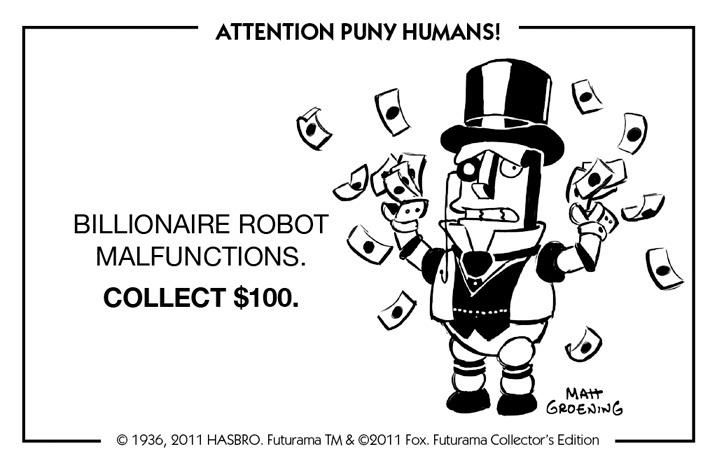 Carte caisse de communauté du Monopoly Futurama