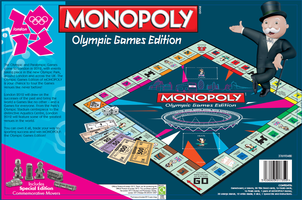 Arrière de la boite du Monopoly London 2012