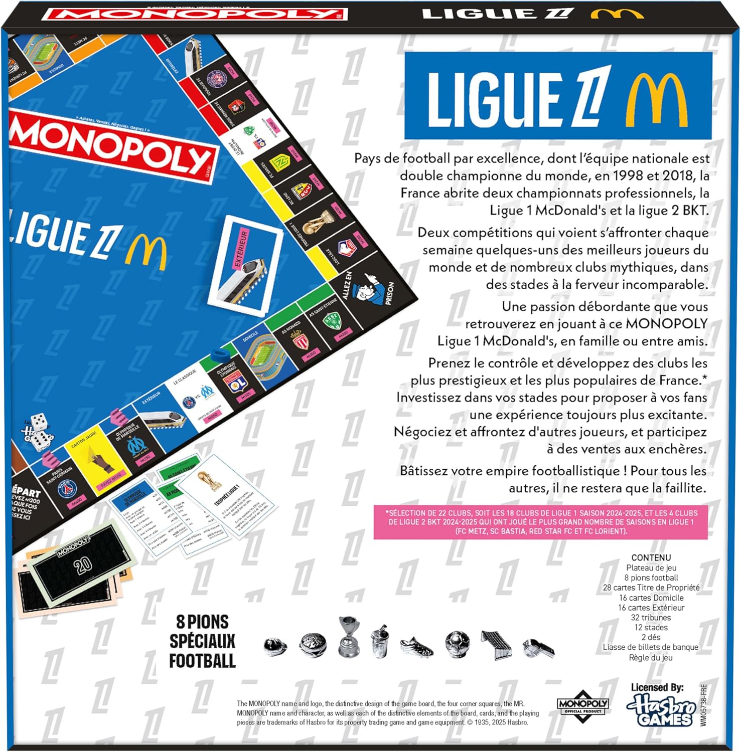 Arrière de la boite du Monopoly Ligue 1 - McDonald