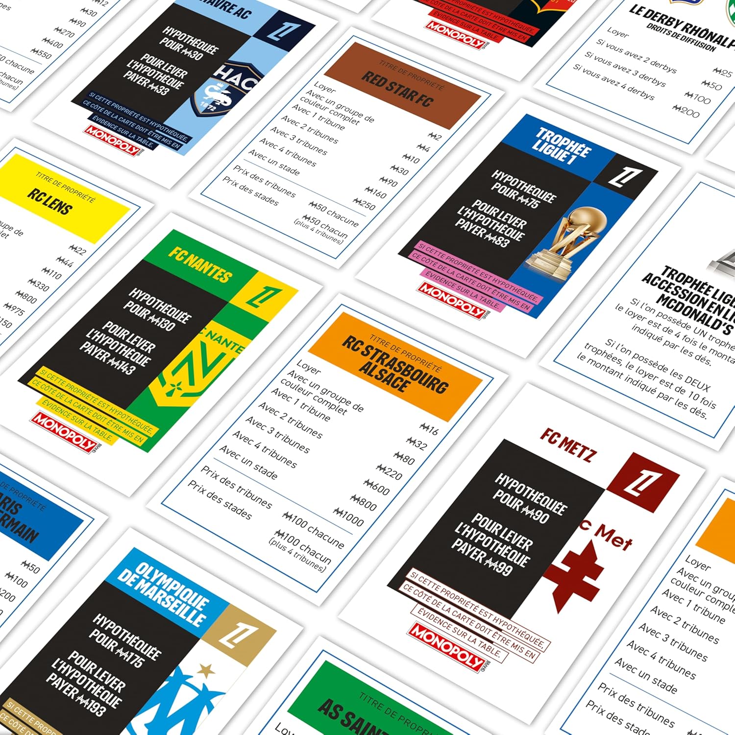 Titre de propriété du Monopoly Ligue 1 - McDonald