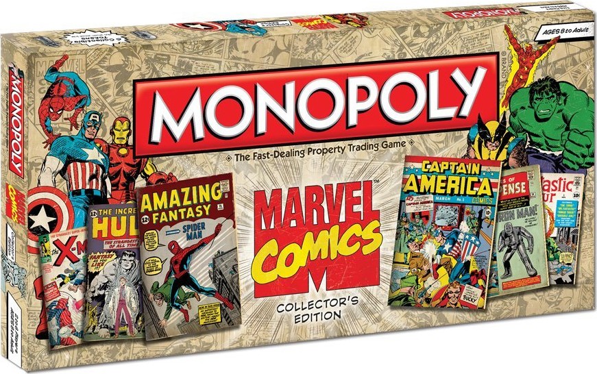 Boite en 3D du Monopoly Marvel Comics