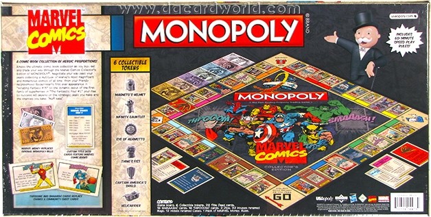 Arrière de la boite du Monopoly Marvel Comics