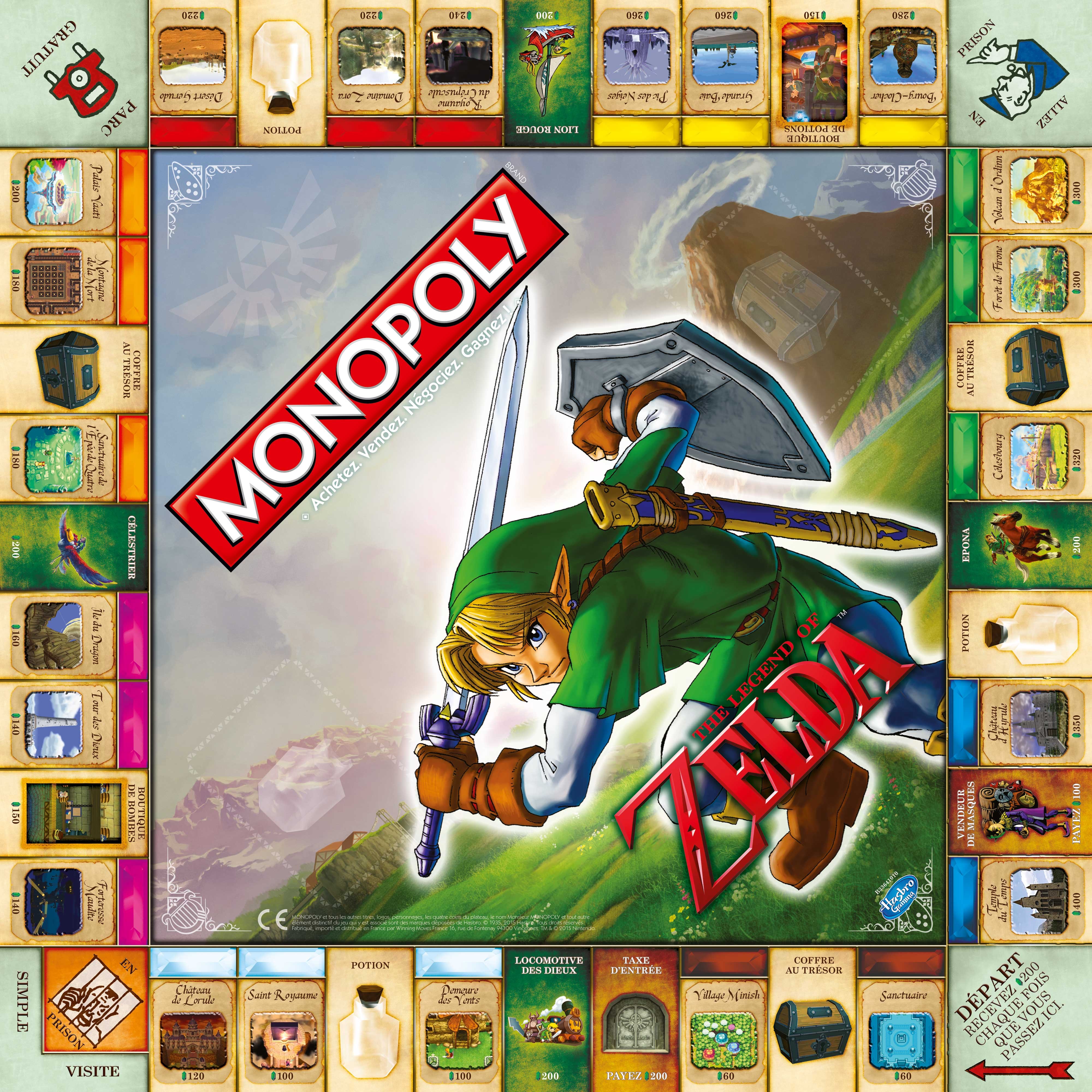Plateau du Monopoly Zelda : édition en français