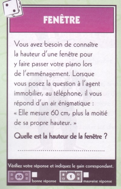 Exemple de question du cahier monopoly